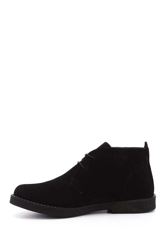 Women's Black Suede Oxford Molded Rubber Sole Genuine Leather Boots