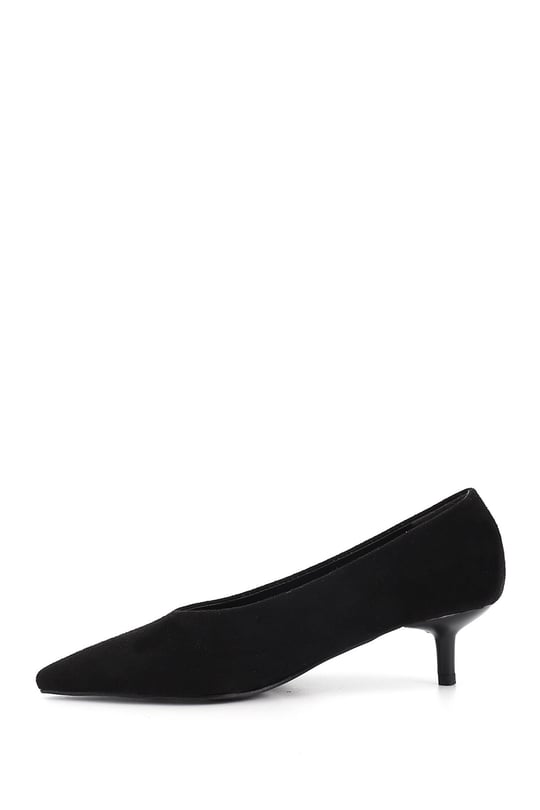Kadın Siyah Süet Sivri Burun İnce Topuklu Stiletto