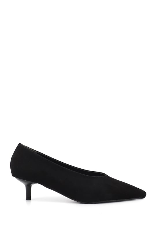 Kadın Siyah Süet Sivri Burun İnce Topuklu Stiletto