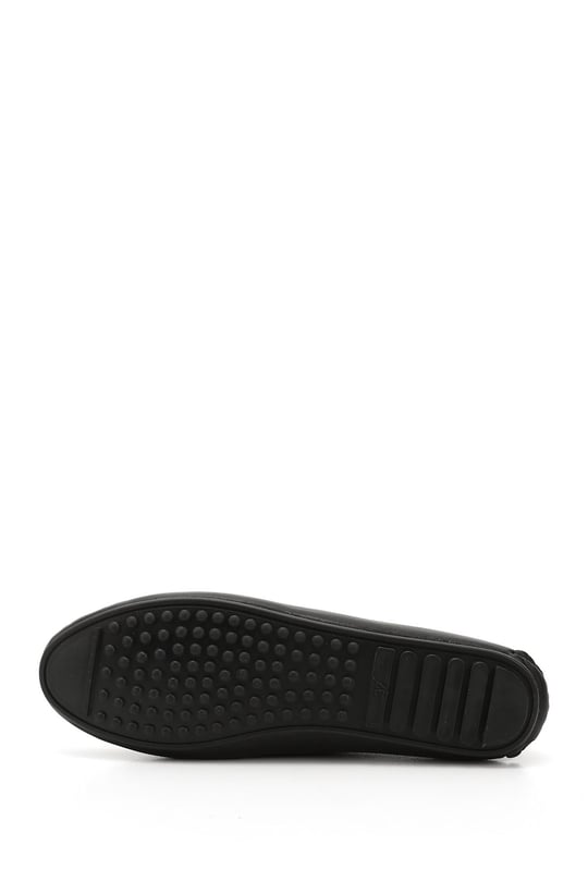 Kadın Siyah Tokalı Rok Hakiki Deri Comfort Loafer