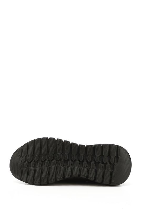 Kadın Siyah Triko Taşlı Memory Foam Tabanlıklı Comfort Sneaker