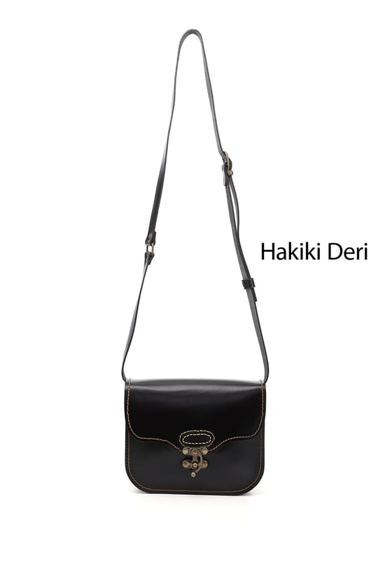 Kadın Siyah Vaketa Hakiki Deri Omuz ve Postacı Çantası