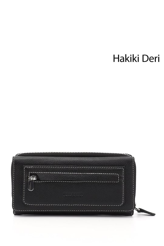 Kadın Siyaha Antrasit Yatay Hakiki Deri Cüzdan