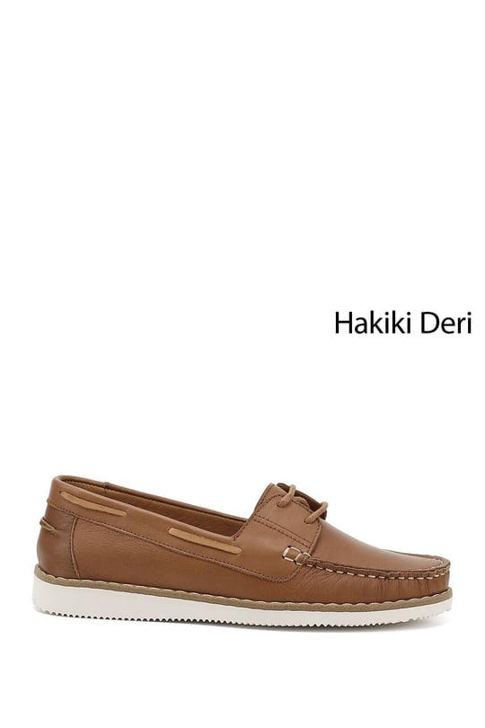 Kadın Taba Antik Bağcıklı Hakiki Deri Comfort Ayakkabı