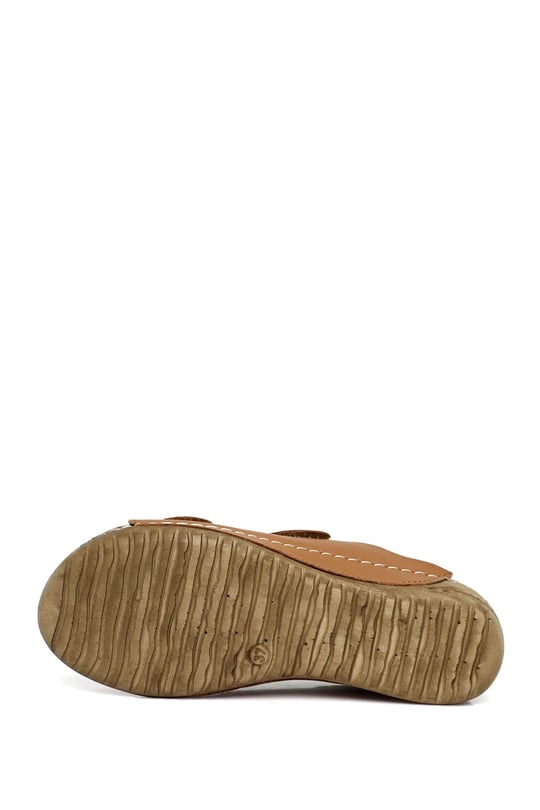 Women's Tan Antique Genuine Leather Slippers