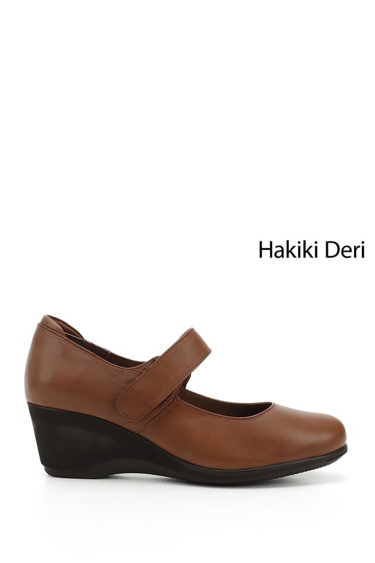 Kadın Taba Antik Dolgu Taban Hakiki Deri Mary Jane Ayakkabı
