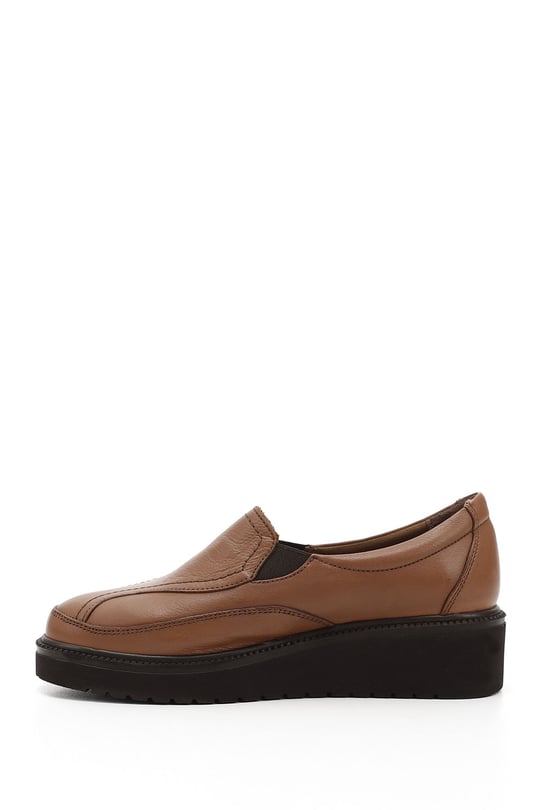 Women's Tan Antique Wedge Sole Genuine Leather Shoes