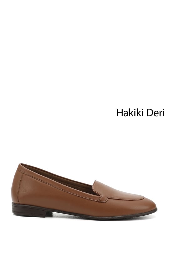 Kadın Taba Antik Hakiki Deri Babet