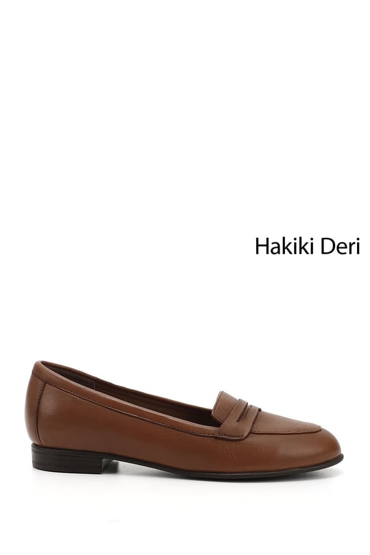 Kadın Taba Antik Hakiki Deri Babet