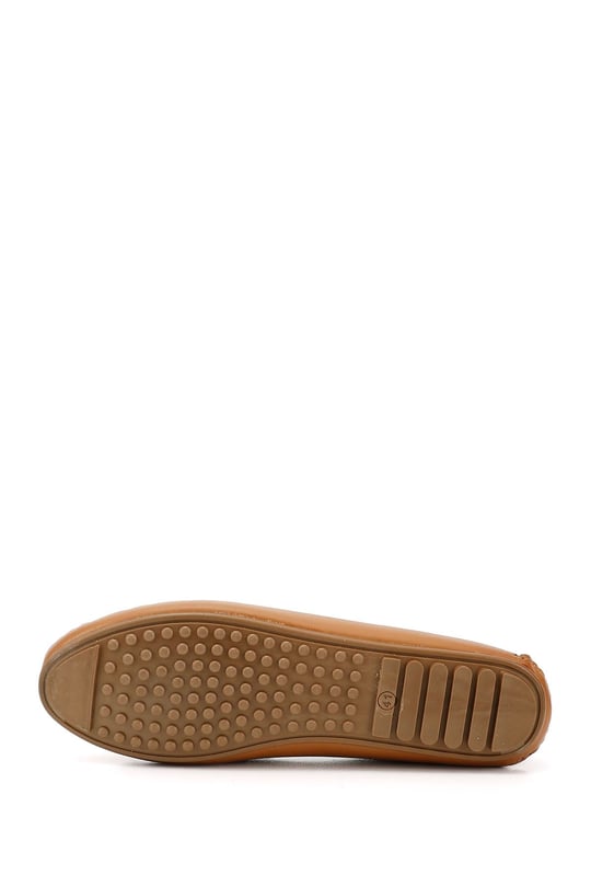 Kadın Taba Antik Tokalı Rok Hakiki Deri Comfort Loafer