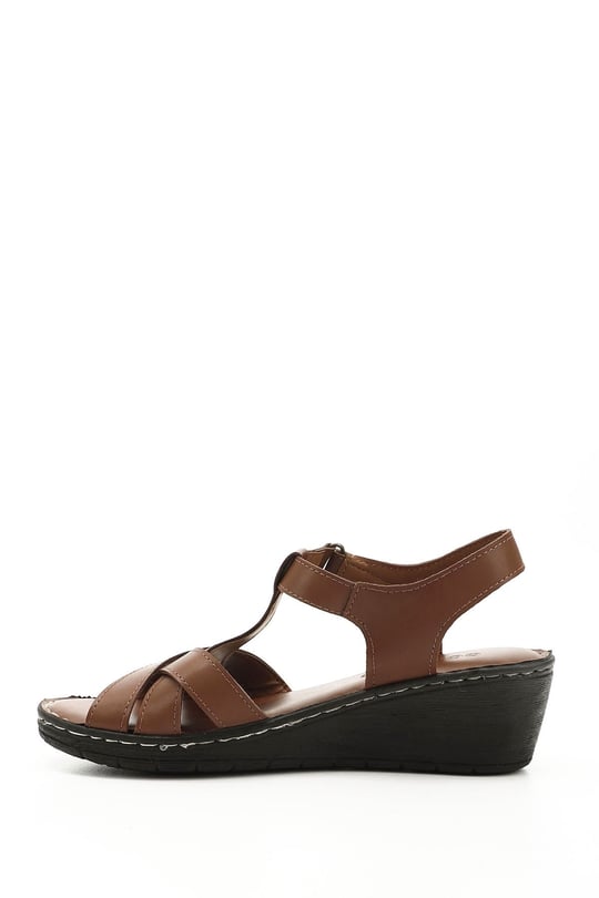 Kadın Taba Dolgu Topuk Comfort Sandalet