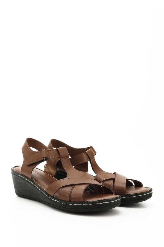 Kadın Taba Dolgu Topuk Comfort Sandalet