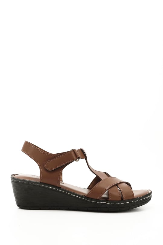 Kadın Taba Dolgu Topuk Comfort Sandalet