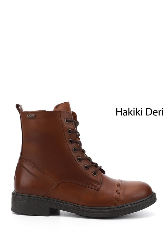 Kadın Taba Fermuarlı Hakiki Deri Postal Bot