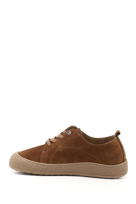 Kadın Taba Süet Bağcıklı Hakiki Deri Sneaker