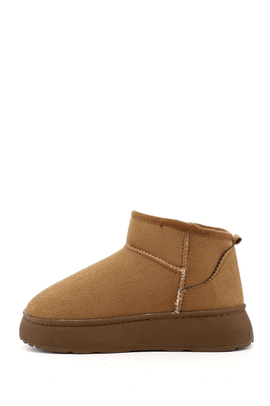 Kadın Taba Süet Kalın Tabanlı Kürklü Bot