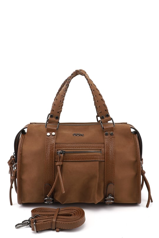 Women's Tan Suede Tan Hand and Shoulder Bag