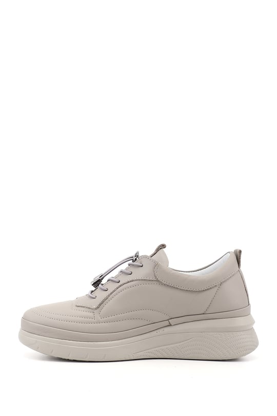 Women's Stone Lace-up Genuine Leather Sneaker