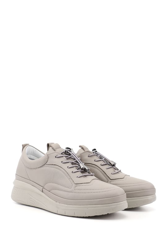 Women's Stone Lace-up Genuine Leather Sneaker