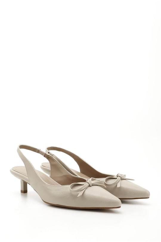 Women's Nude Low Heel Slingback Shoes