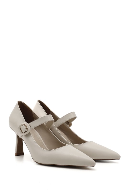 Women's Nude Pointed Toe Thin Heel Shoes