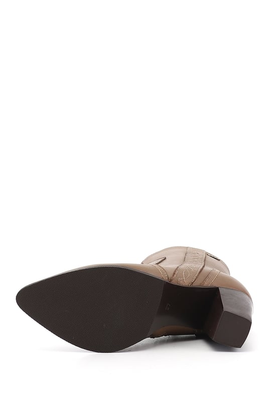 Kadın Vizon Antik Fermuarlı Sivri Burun Hakiki Deri Bot
