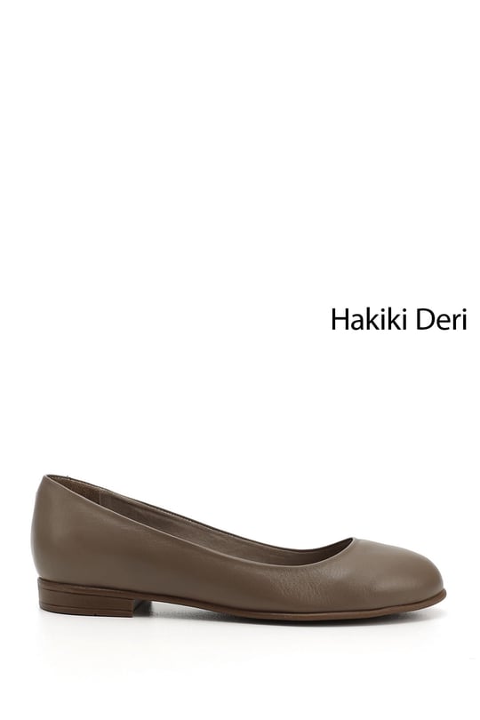Kadın Vizon Antik Hakiki Deri Babet