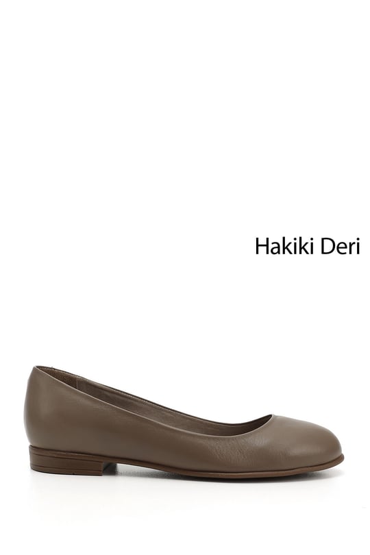 Kadın Vizon Antik Hakiki Deri Babet