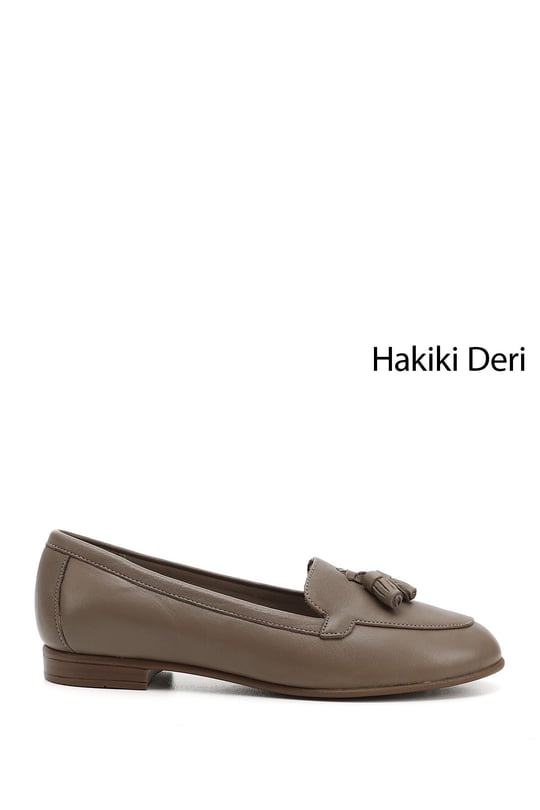 Women's Mink Antique Tassel Genuine Leather Ballerinas