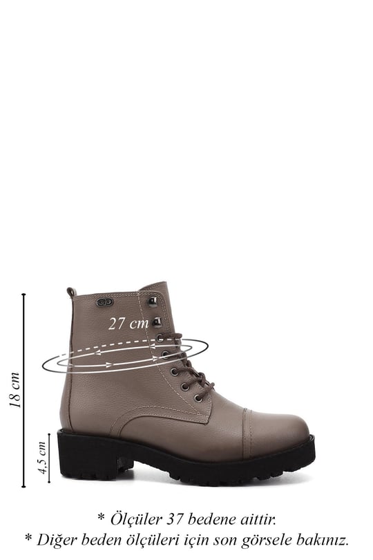 Women's Mink Floater Zippered Rubber Sole Genuine Leather Combat Boots