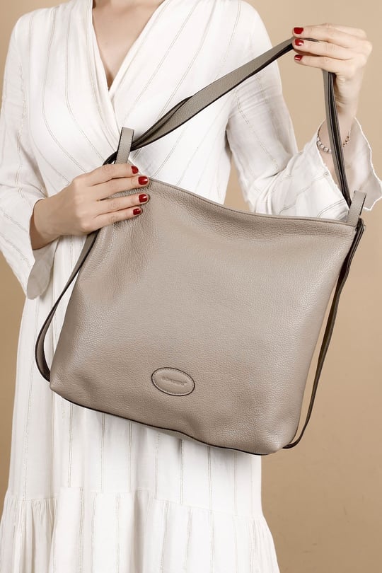 Women's Mink Floater Genuine Leather Shoulder and Backpack Bag