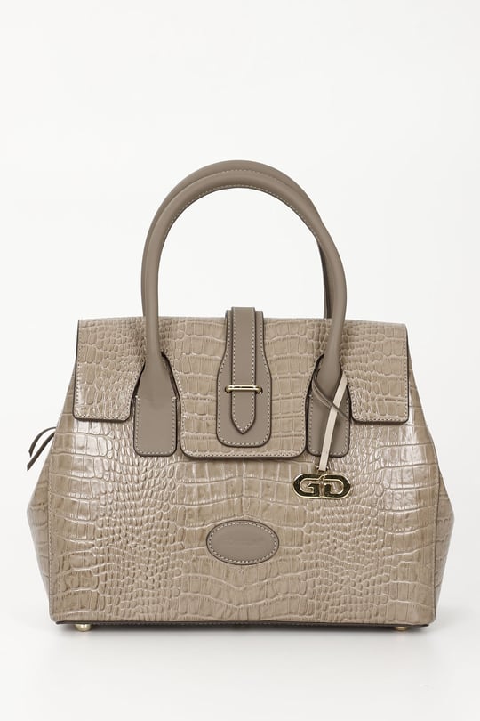 Gon Platinum Genuine Leather Large Size Women's Shoulder and Handbag B8384