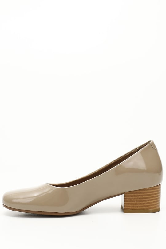 Gon Genuine Leather Round Toe Short Thick Heeled Women's Shoes 24100