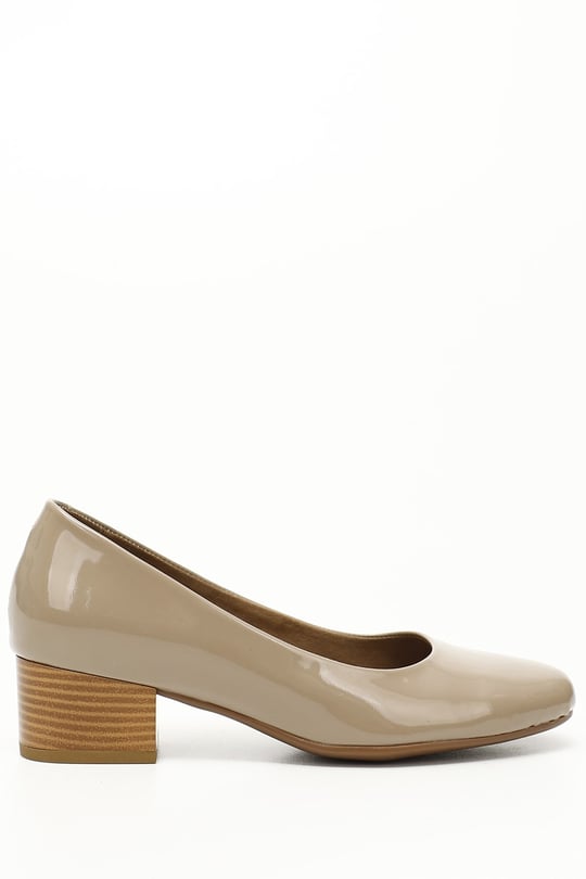 Gon Genuine Leather Round Toe Short Thick Heeled Women's Shoes 24100