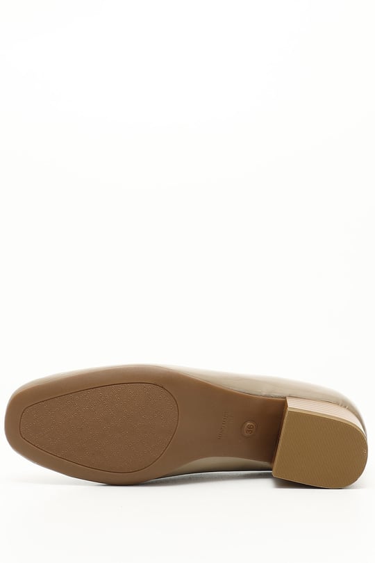 Gon Genuine Leather Round Toe Short Thick Heeled Women's Shoes 24100