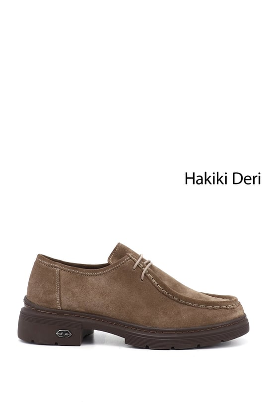 Kadın Vizon Süet Bağcıklı Hakiki Deri Comfort Ayakkabı