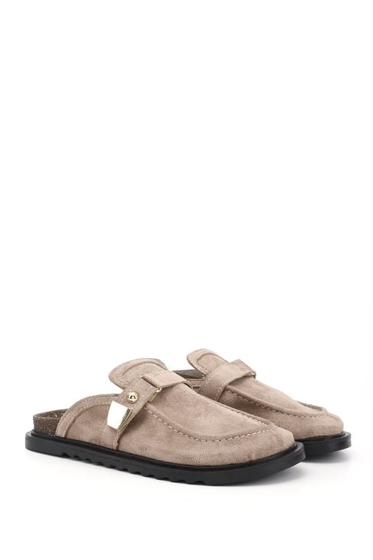 Women's Mink Suede Buckled Casual Slippers