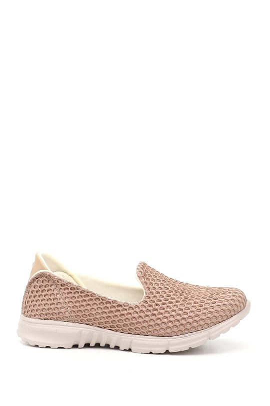 Kadın Vizon Triko Memory Foam Tabanlıklı Comfort Sneaker