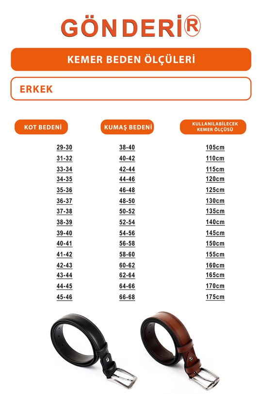Kahve Antik Gön Hakiki Deri Erkek Kemer 14201
