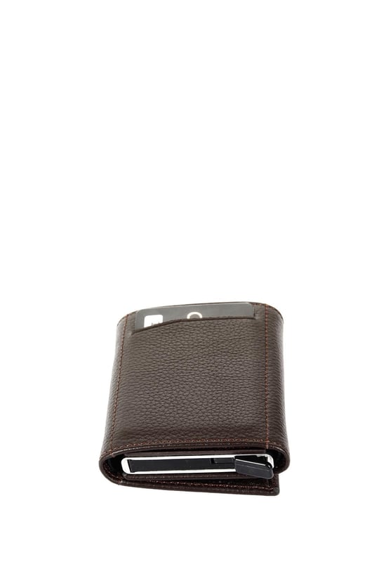 Kahve Antik Gön Hakiki Deri Unisex Mekanizmalı Cüzdan 06626