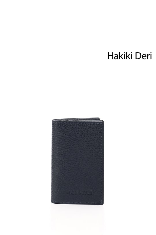 Lacivert Gön Hakiki Deri Unisex Kartlık 06205