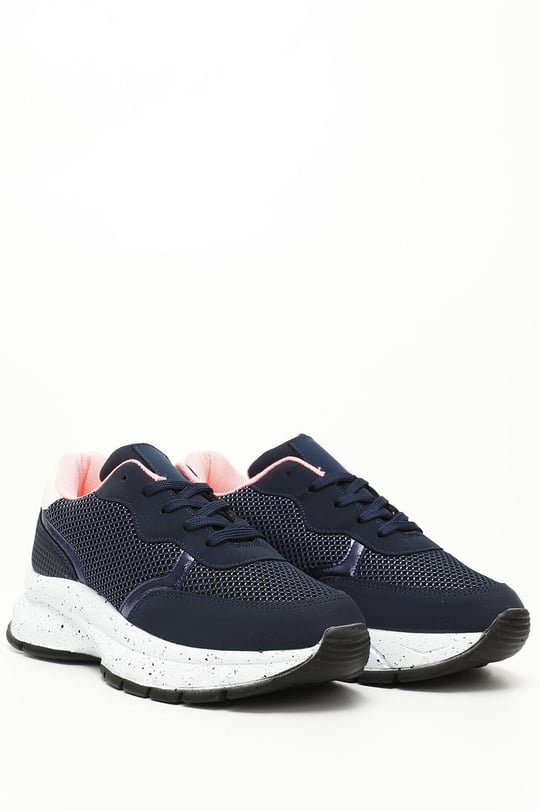 LACİVERTE FUŞYA Gön Bağcıklı Spor Kadın Sneaker 34555
