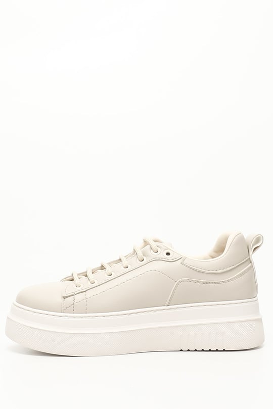 Nude Gön Yuvarlak Burun Dolgu Taban Bağcıklı Kadın Sneaker 35553