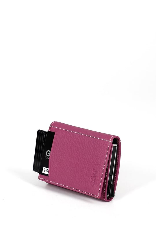 Gon Genuine Leather Unisex Mechanism Wallet 06626
