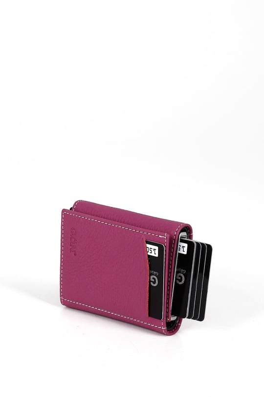 Gon Genuine Leather Unisex Mechanism Wallet 06626