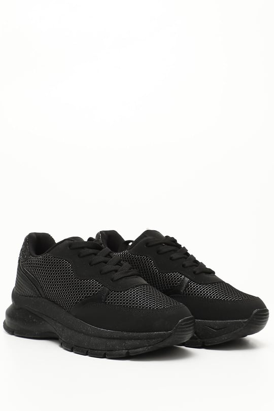 Siyah Gön Bağcıklı Spor Kadın Sneaker 34555