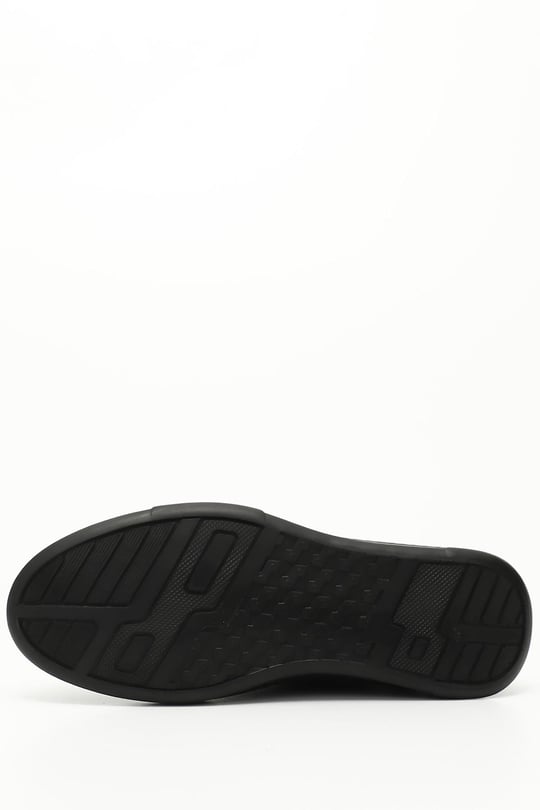 Siyah Gön Hakiki Deri Bağcıklı Jel Tabanlıklı Erkek Günlük Sneaker 01925