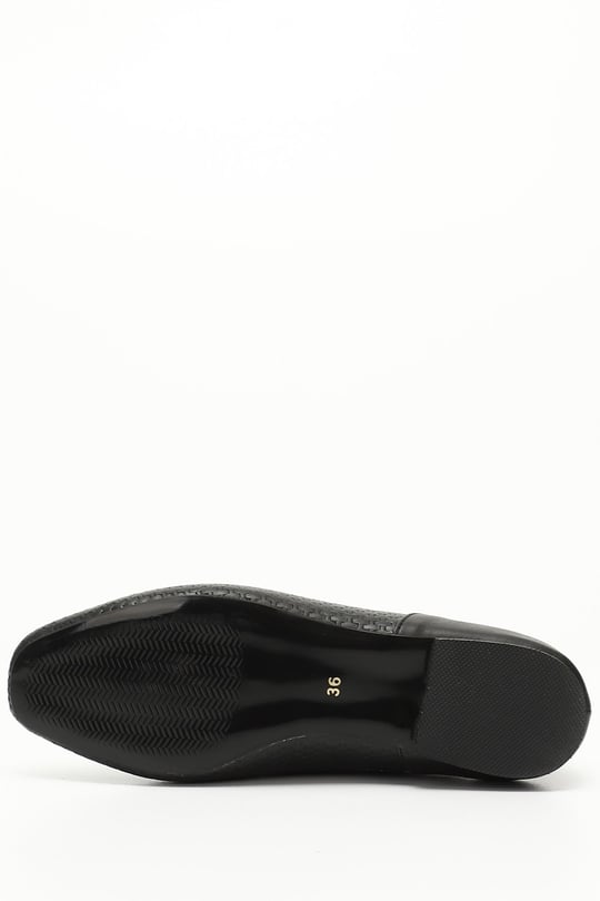 Gön  platinum Genuine  leather bulk nose flat sole female Babette 34619