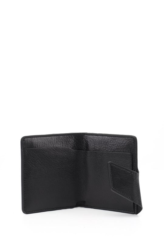 Siyah Hakiki Deri Unisex Kartlık