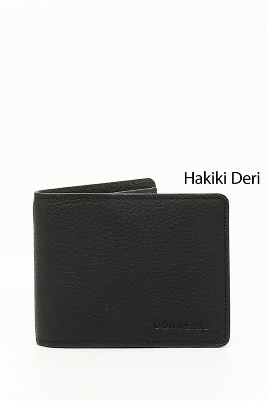 Siyaha Antrasit Gön Hakiki Deri Erkek Yatay Cüzdan 06390